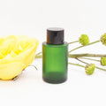 Flat Shoulder Cosmetic Green Bottle Glass Dropper 15 ml 30ml 1oz  with Black Top