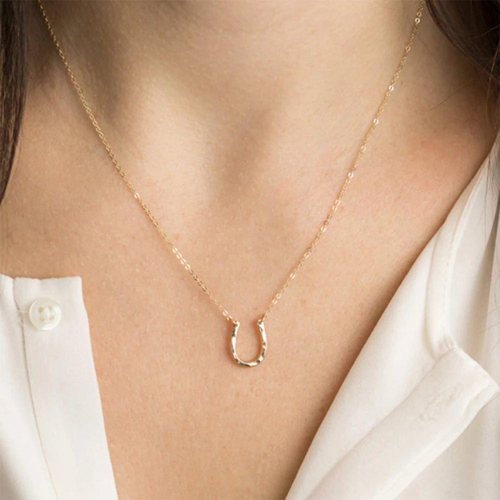 E-Manco Trendy 14K Gold Plated Stainless Steel Link Necklace Punk Chokers Women Statement Letter Charm Pendant Necklace