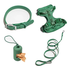 Fashion Special Design Waterproof Soft Rubber PVC Plastic Pet Dog Collar Leash and Neoprene Harness Set