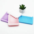 Non-Slip Durable Silicone Container Soap Dish Holder Anti-slip Soap Dishes Tray for Bathroom