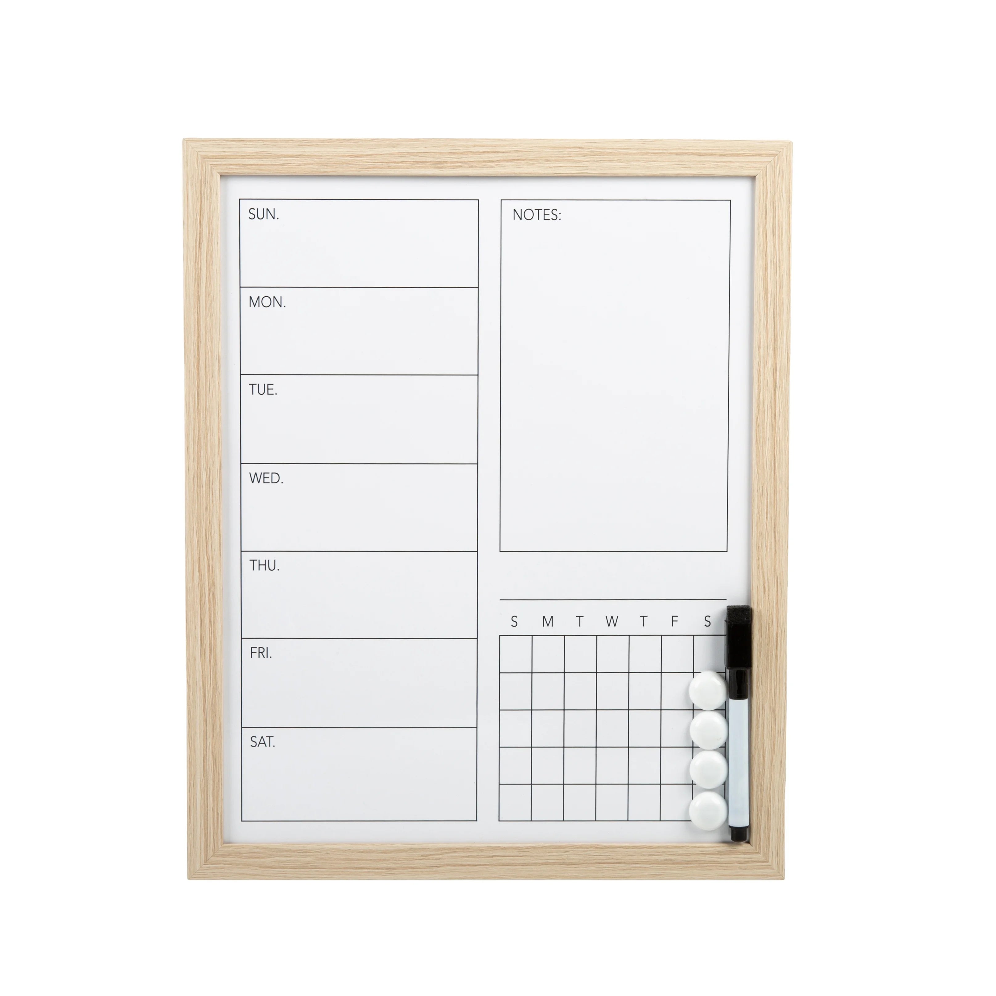 Home Office Decor Wall Mount Weekly Plan Magnetic Whiteboard with Pen and Magnets