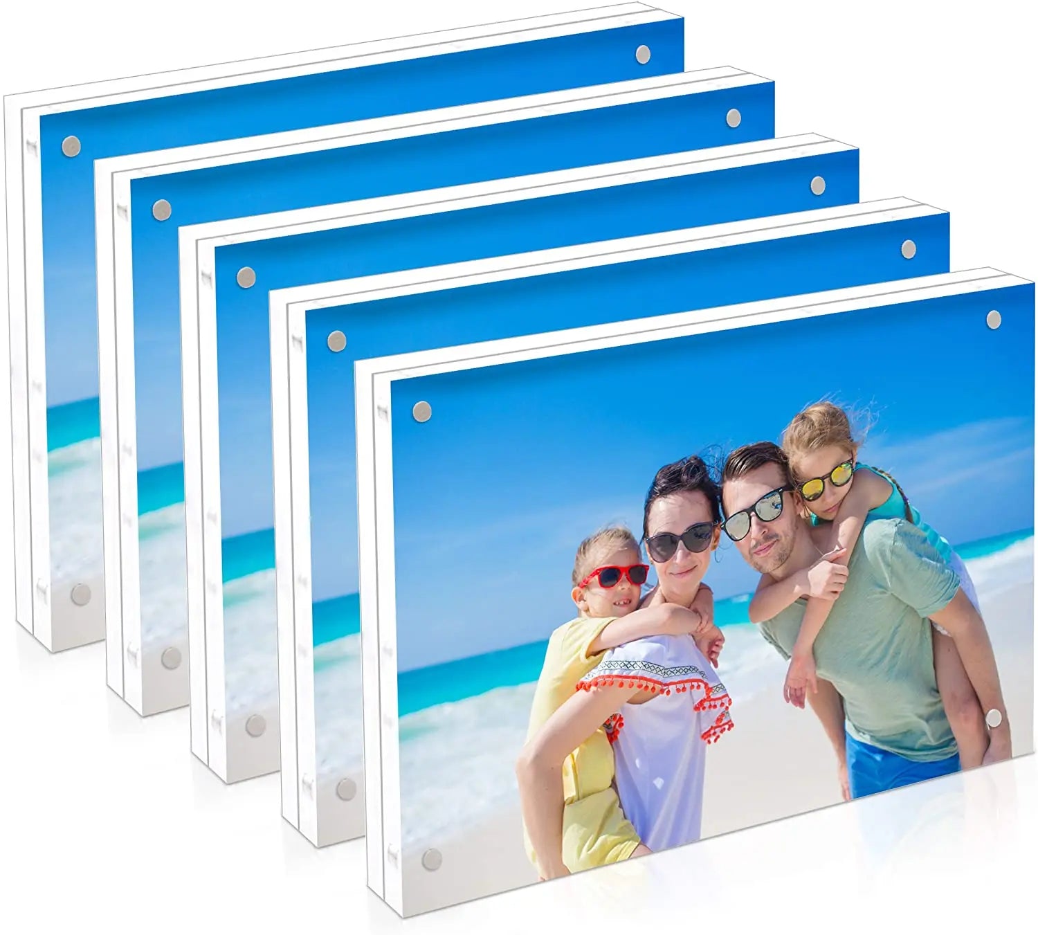 Light Luxury 12mm Thick Silk-Screen Acrylic Photo Frame High-End Home Decoration 4 5 6 8 Inch Magnetic Photo Frame