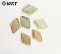WT-C316 WKSun Stone & Aqua Marine Gemstone Connectors for Jewelry Findings Amethyst Amazonite Stone for Bracelet