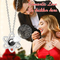 Luxury Fashion White Vvs 100 Language Photo Projection 925 Sterling Silver Pendant Necklaces Jewelry for Women