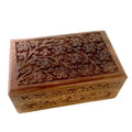 Floral Carved Handmade Wooden Box Ideal for Storing JewelrySmall Treasures Wooden Box with Hinged Lid Wood Keepsake Gift Boxes