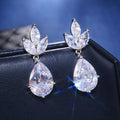 CAOSHI Sparkling 5A Cubic Zirconia Luxury Cubic Zirconia Earring Water Drop Engagement Wedding Dangle Bridal Earrings for Women MegaBDM