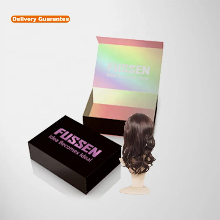 New Folding Magnetic Gift Flower Box with Magnetic Lid Closure Cardboard Wig Printed Storage Packing Box
