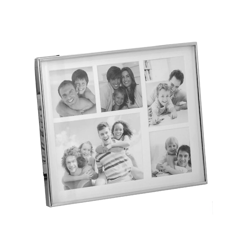 Silver Plated Iron Metal Photo Frame with Glass Shadow Box Unique Design for Displaying Photos