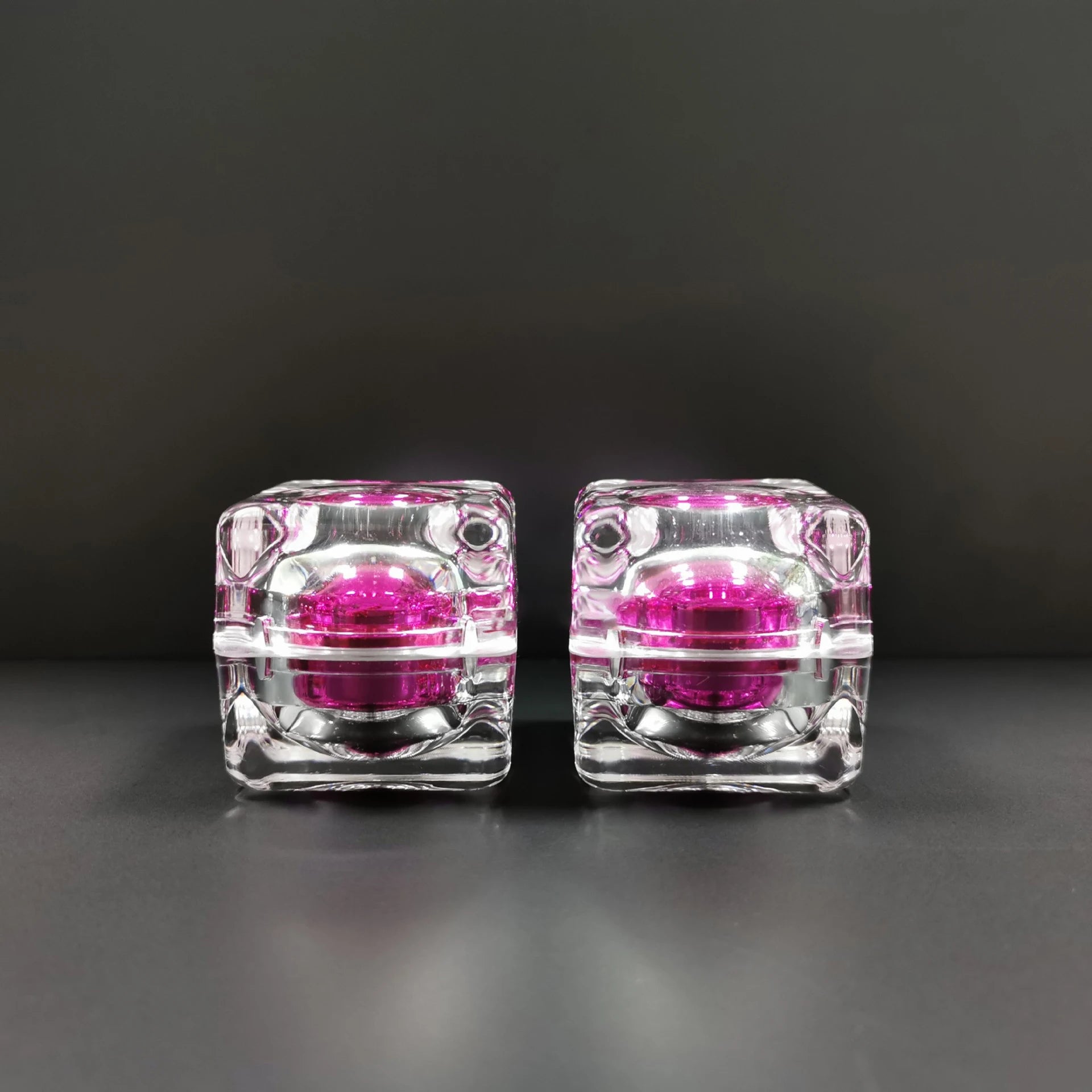 Wholesale 5g 10g 20g Clear Luxury Gold Screw Top Double Wall Plastic Square Cream Jars for Skin Care & Lotion