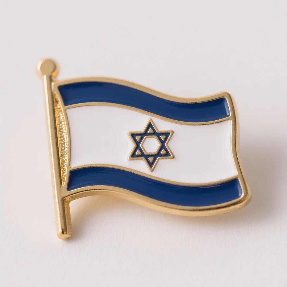 Fast Delivery Custom Modern Antique Metal Crafts Lapel Flag Badge Soft Enamel Brooch Country Flags Israel France Friendship Pin