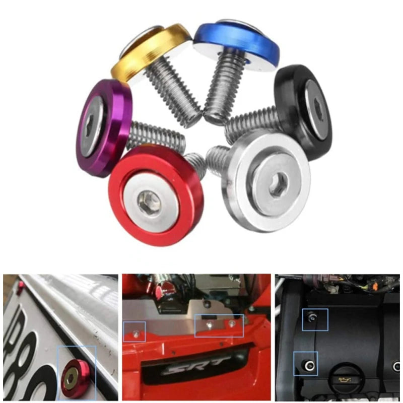 M6x15mm CNC Aluminum Car for Fender Washer Bolt Engine Bay Dress up Kit
