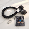 Gym Fitness Accessories Bodybuilding Muscle Training Pull Down Black Double Grip Nylon Braided Triceps Training Rope
