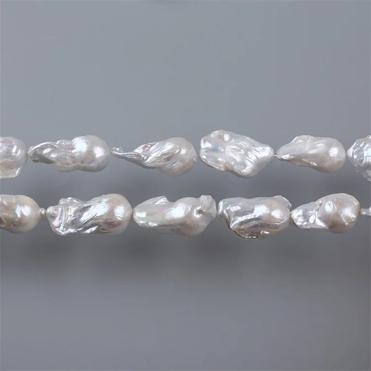 White 13-20mm AA Natural Big Baroque Freshwater Pearl Strand NGDTC Certified FH-47 Model for Jewelry Making Zhuji Brand