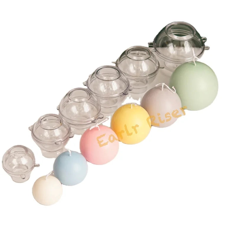 Early Riser New Design Spherical Acrylic Candle Mold Ball Mould for DIY Candle Making Sphere Plastic Mold