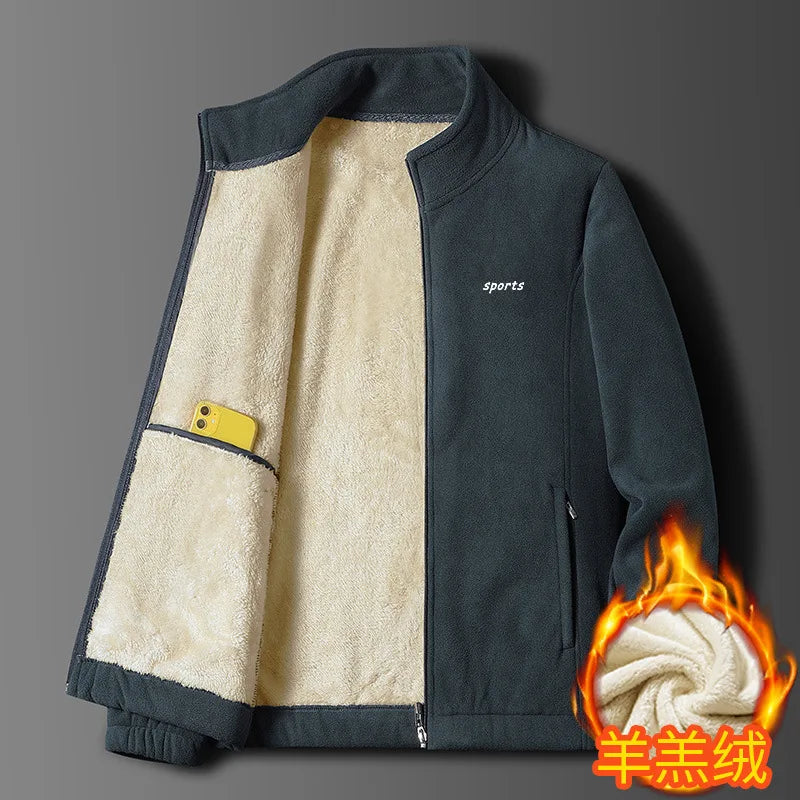 Wholesale 100% Polyester Regular Plus Size Jacket Classic Fleece Jacket Full Zip Mens Plus Size Jacket 5XL