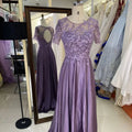 2025 New Satin a Line Skirt Long Plus Size Women's Evening Dress Fat Mother of the Women Clothing Natural