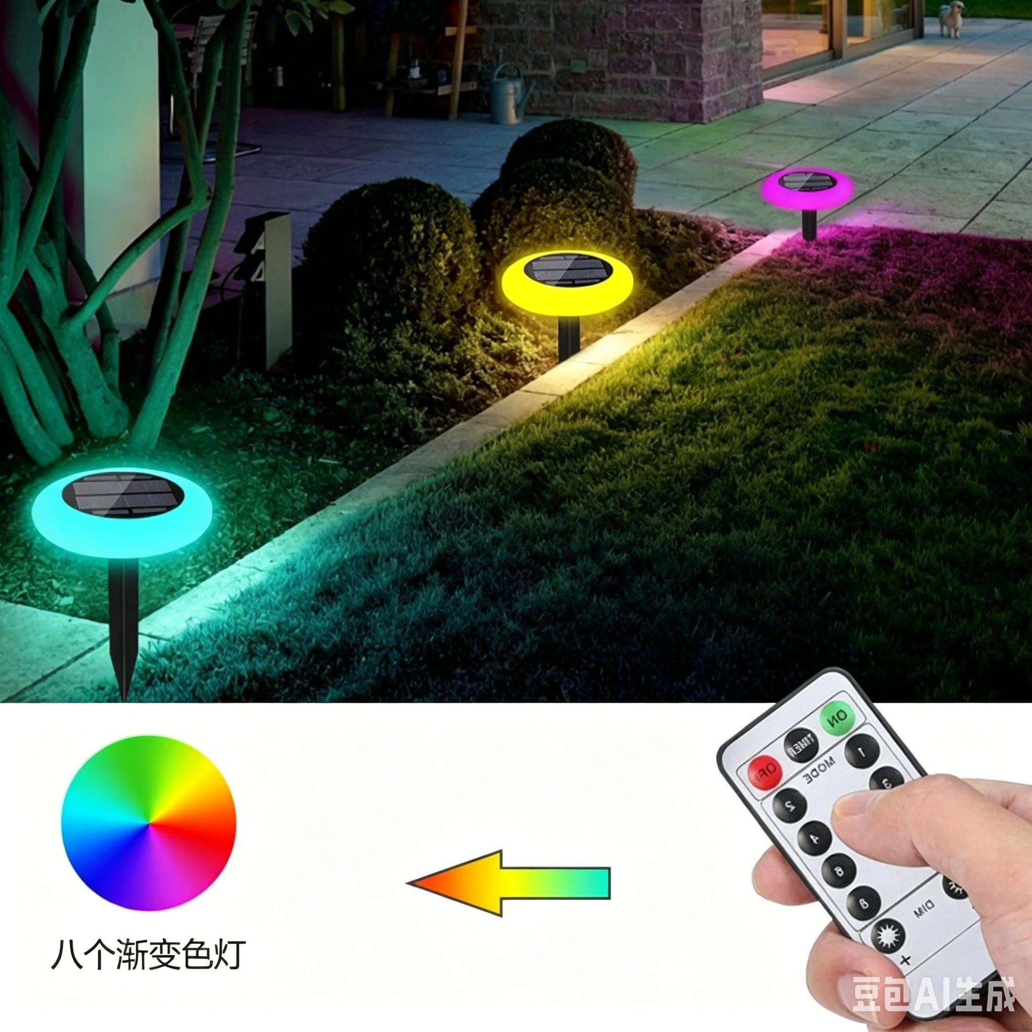 Solar Powered Lamp Waterproof Landscape Lighting Pathway Patio Yard Lawn Decoration Outdoor LED Garden Solar Lights