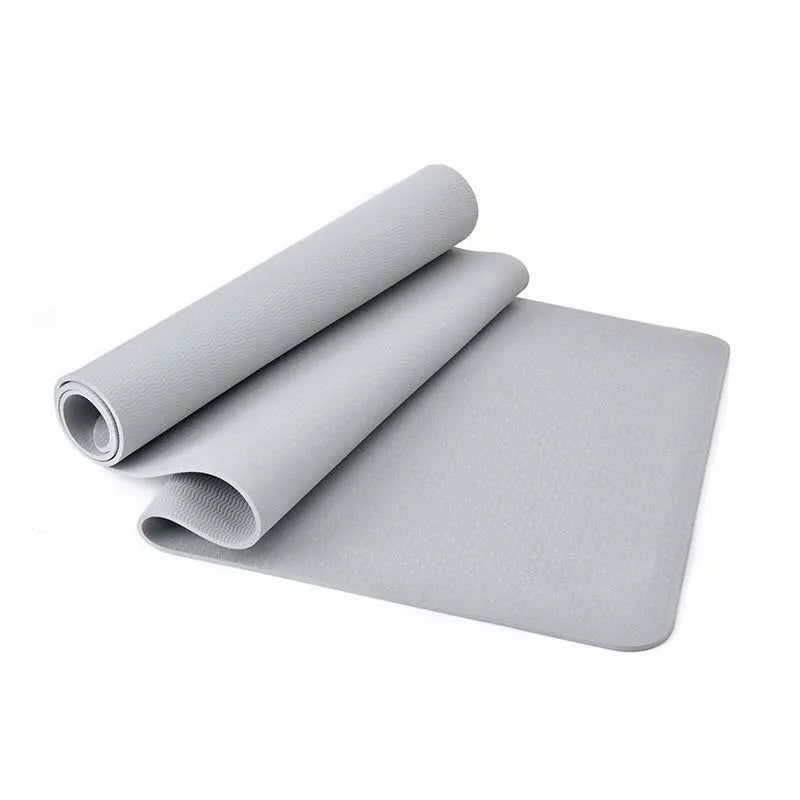 Custom Logo Monochrome 6mm Thick Gymnastics TPE Yoga Mat Non-Slip Sports Fitness Cork Foldable Mat Waterproof Durable Welcome
