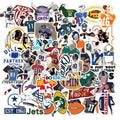 50Pcs American Football Rugby Sports Logo Vinyl Waterproof Decorative Stickers for Bottle Laptop Phone DIY Custom Label