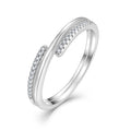 925 Sterling Silver Round CZ Eternity Band Ring Rhodium Plated Double Band Twisted Design Wedding Anniversary Ring Wholesale