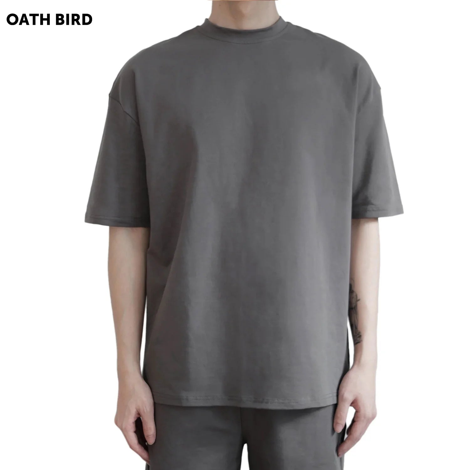 100% Cotton Drop Shoulder Boxy Fit Plain Blank T-shirt Custom logo Heavyweight Tee Streetwear Oversized t Shirts Clothing Men
