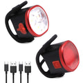 UMIONE 300mAh Battery 3 Light Modes IP65 Waterproof LED Bicycle Headlights Front Rear Easy Install Rechargeable Bike Light Sets