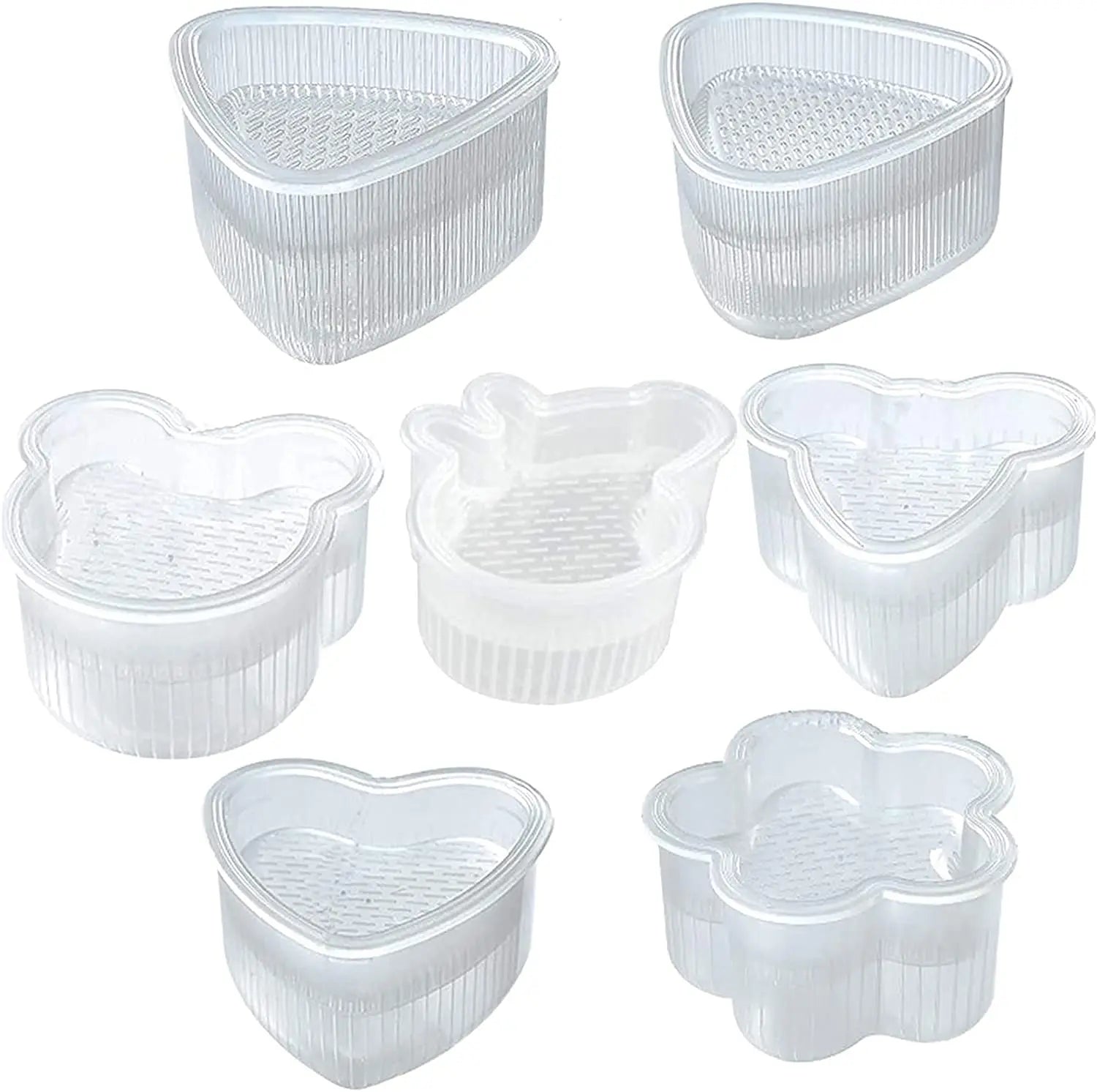 8 Pack Onigiri Mold Sushi Maker Kit Non Stick Rice Ball Maker Press BPA Free Musubi Molds with Multiple Shapes