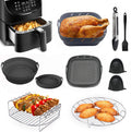 New Silicone Air Fryer Liner Reusable Folding Silicone Liner Pot Tool With Divider Round / Square in Gift Box Package