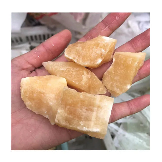 New Arrivals Natural Raw Yellow Calcite Gold Frozen Rough Crystal Precious Stones for Home Decor