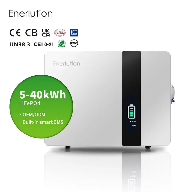 Easy Installation Enerlution 5kWh Power Storage Battery 6000 Cycles Home Energy Storage Battery 90% DOD for Small Homes