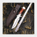 Wholesale New Design Wooden Carbon Steel Outdoor Hunting Knives With Leather Sheath Fixed Blade Knife