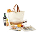 Vintage Folding Picnic Basket Reusable Eco-Friendly Wicker Tote Bag Multifunction Design for 2 Person Retro Style Shopping Bag