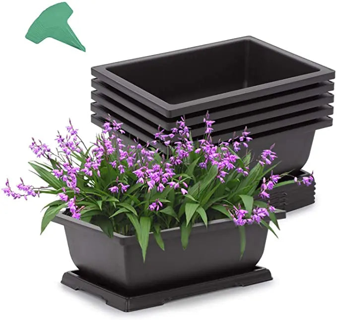 Ebay Hot Sale Dark Brown Color Durable Garden Plastic Bonsai Pot Bonsai Pot Flower Pot Plastic