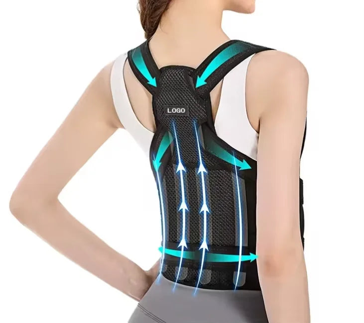 Custom Adjustable Straps Reduce Lower Upper Back Pain Back Posture Corrector Brace Belt