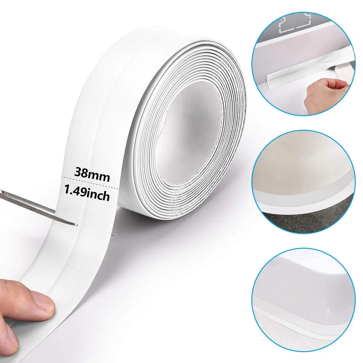 Sealing Caulk Strip Tape PVC Self Adhesive Waterproof Shower Sink Bath Edge Wall Sticker for Kitchen Bathroom Bathtub Floor