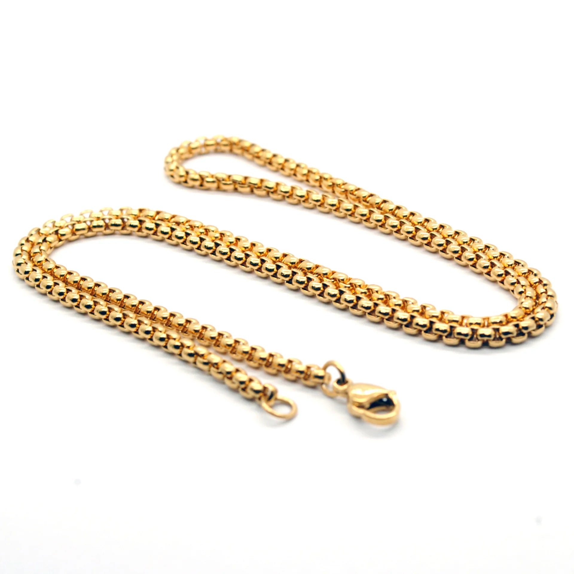 Gold Thick Corn Chain in Stainless Steel 2mm/2.5mm/3mm/3.5mm/4mm/4.5mm/5mm DIY Necklace Jewelry Findings & Components