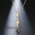 Gold Plated  Wholesale Party Jewelry Hip Hop Stainless Steel Necklace Jewelry Hot Sale Lightning Pendant Necklace for Women