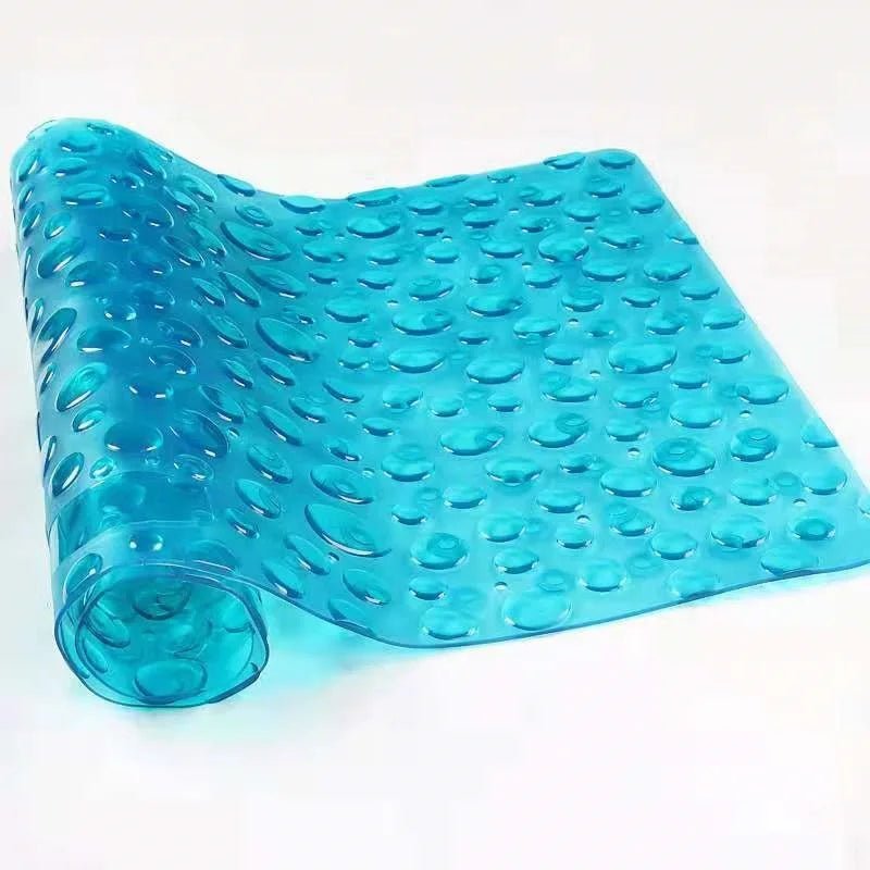 Waterproof Large Pebble PVC Bath Mat Non-Slip Shower and Bathtub Mat with Anti-Slip Scrubber Modern Washable Style