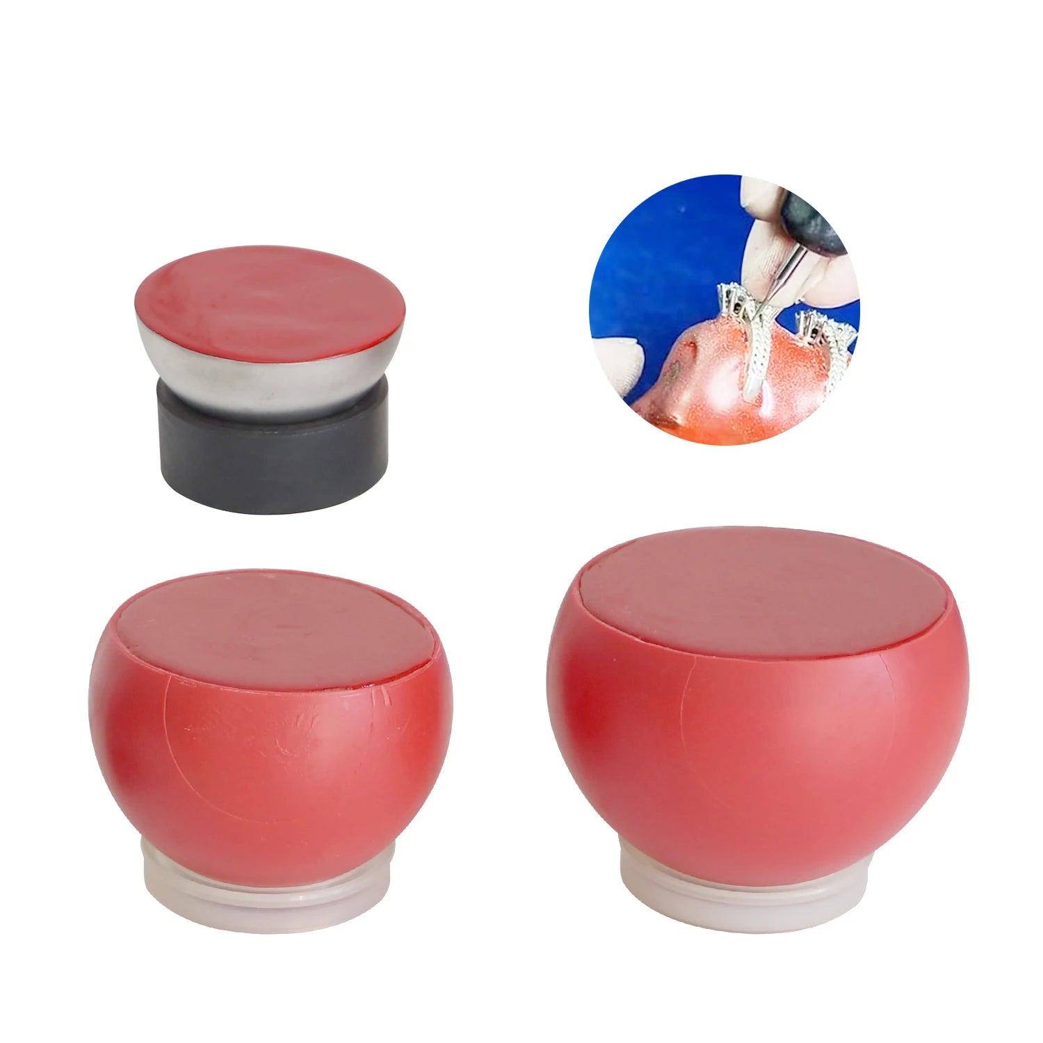 Auble Red 3/4/6 Inch Sealing Wax Ball Ring Setting Clamp Jewelry Engraving Block Tools Excellent Quality Model 0220 for Jewelry
