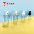 15ml 30ml 50ml 100ml Morandi Square Bottle Dropper Bottle with White Shiny Gold Dropper  Serum Matte Black  Bottle