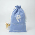 Custom Blue Suede Velvet Moisture Proof Drawstring Pouch Bag Cute Logo Printed for Candle & Craft Use Gift Customizable Sizes