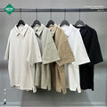 2025 New Classic Short Sleeve 310G Heavyweight Oversize POLO Shirts High Quality 100% Cotton Turndown Collar Slit T-shirts