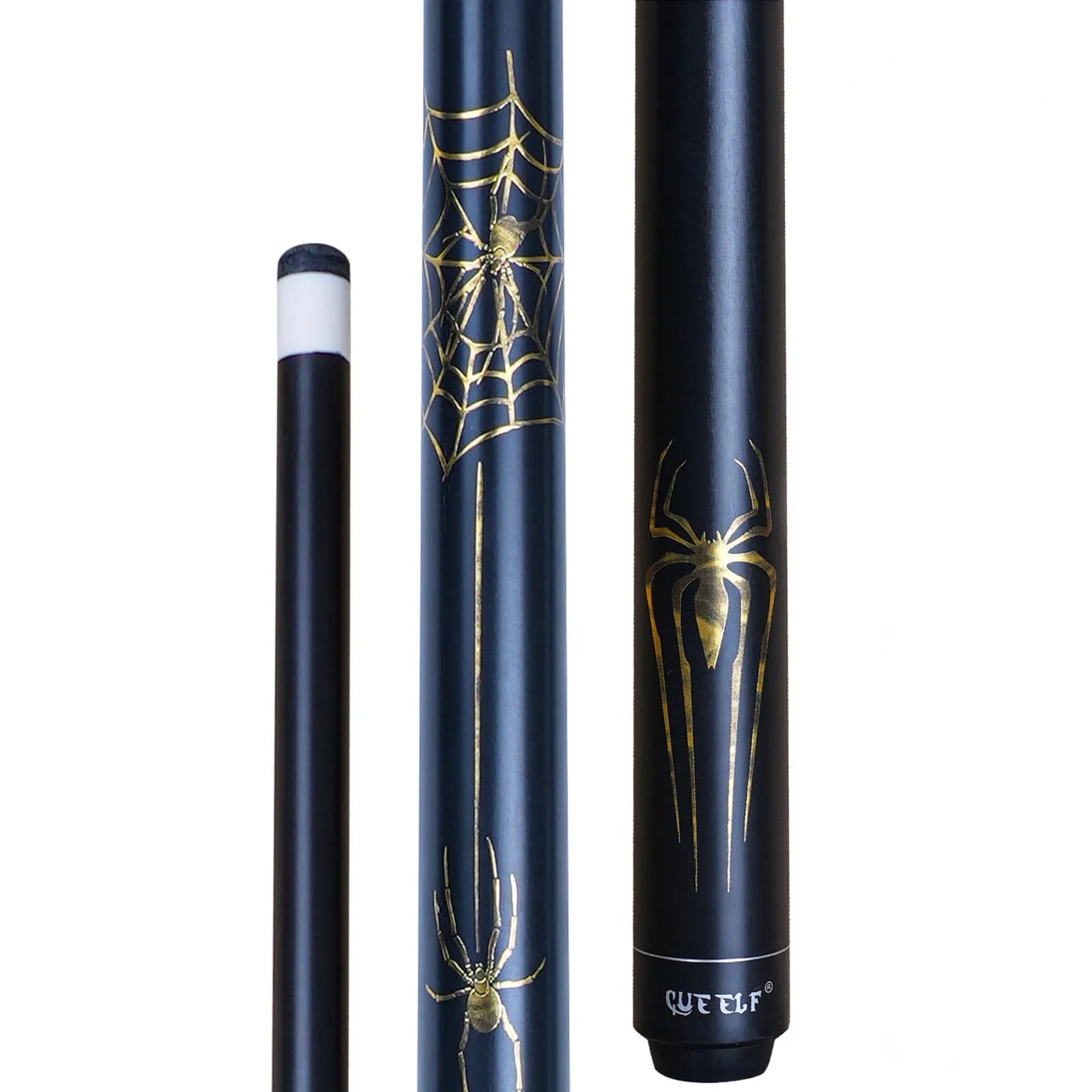 Xmlinco Professional American Pool Cue with Stainless Steel Joint Maple Shaft 147cm Length Black Sticker Spray
