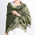Custom Woven Pattern Scarf Female Autumn and Winter Thickened Warm Jacquard Pashmina for Ladies