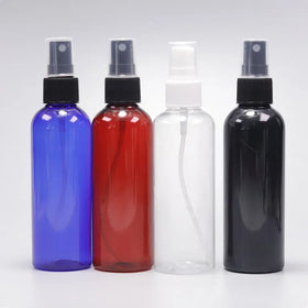 Wholesale Screw Recyclable Water Sanitizer Spray Bottle 100ml Round PET Transparent Skincare Plastic Spray Bottle
