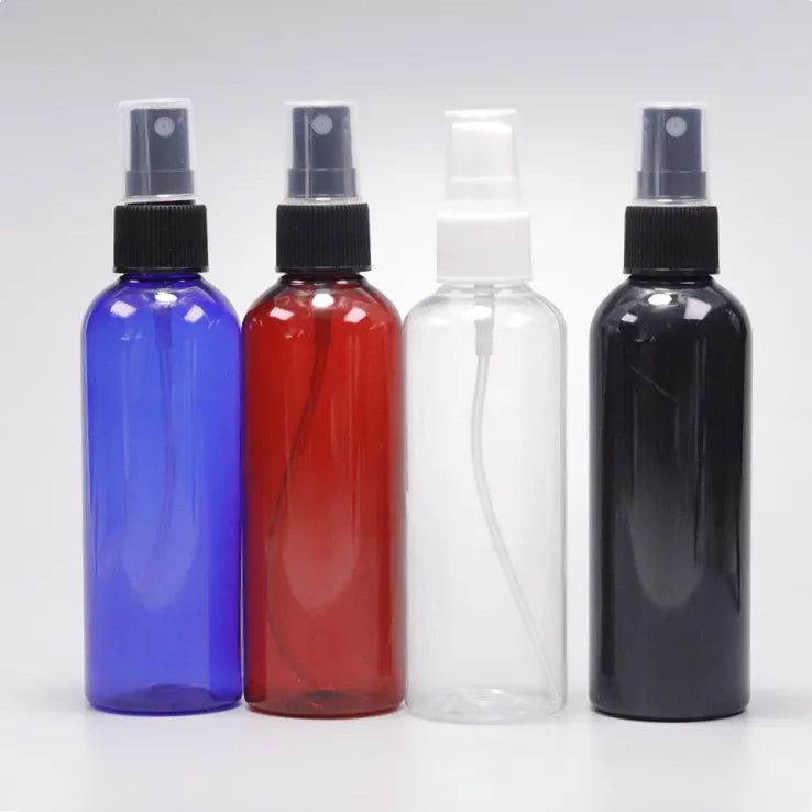 Wholesale Screw Recyclable Water Sanitizer Spray Bottle 100ml Round PET Transparent Skincare Plastic Spray Bottle