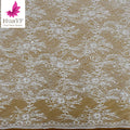 HY2744 Hot Sale Chantilly White Beaded Sequins Lace Tulle Wedding Bridal Dress Mesh Fabric