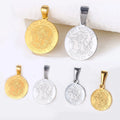 18k Gold Religious Christopher Jewelry Saint Benedict Charm Stainless Steel Catholic Archangel St Michael Protect Us Pendant