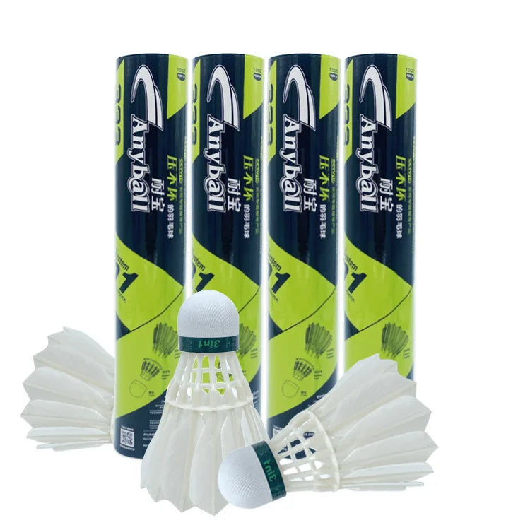 Factory Cheap 12-Pack Durable Natural Feather Badminton Shuttlecock with Great Stability Durability Badminton Ball for Outdoor