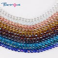 Bestone Wholesale 6mm 8mm 10mm 12mm 14mm AB Color 96 Faceted Round Glass Crystal Beads for Jewelry Making